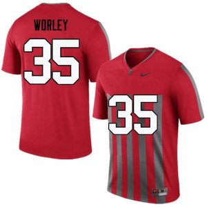 Men's Ohio State Buckeyes #35 Chris Worley Throwback Nike NCAA College Football Jersey Wholesale CBL2044CR